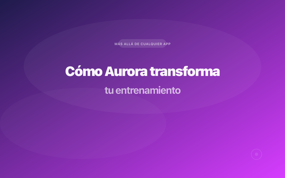 Interfaz de Aurora en Dizkos mostrando análisis de entrenamiento con voz